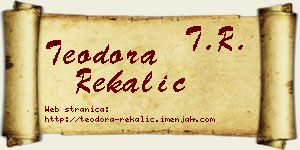 Teodora Rekalić vizit kartica